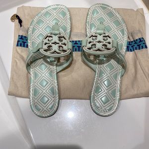 Tory Burch Miller sandals, mint green limited edition